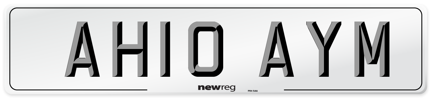 AH10 AYM Number Plate from New Reg